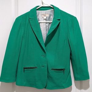 Kelly Green Ann Taylor Loft 3/4 sleeve jacket